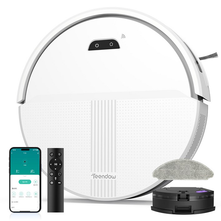 2026년형 틴도우 물걸레 로봇청소기+물걸레 패드*2+필터*2+사이드 브러시*4+1년보증 T12S, 화이트