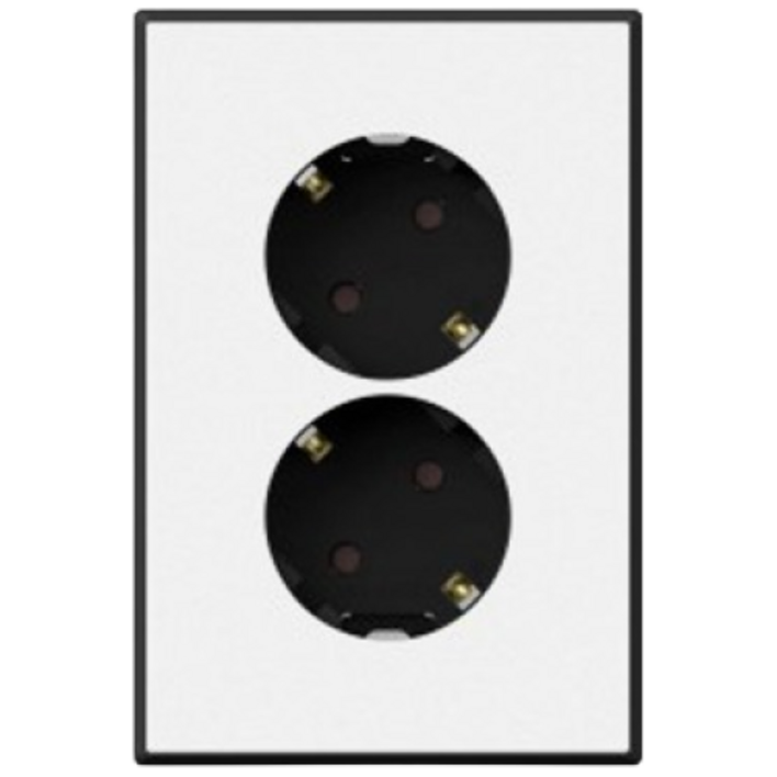 매립콘센트 2구 콘센트 D4 블랙화이트, 1개