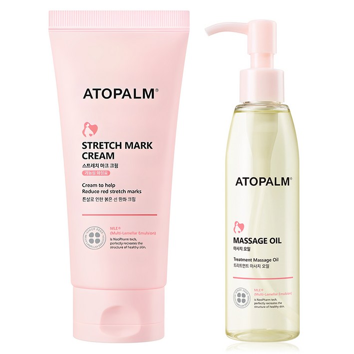 아토팜 매터니티 케어 스트레치 마크 크림 150ml + 마사지 오일 120ml