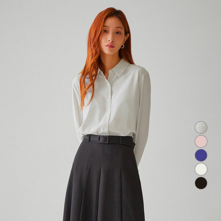 클라비스 여성용 슬림 기본핏 찰랑셔츠