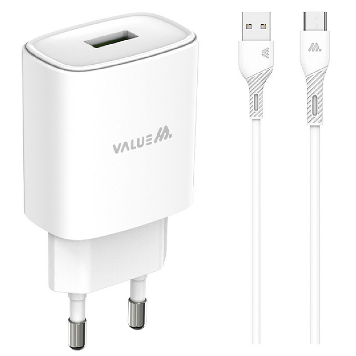 밸류엠 USB QC3.0 18W 고속 충전기 C타입 15W 케이블 세트