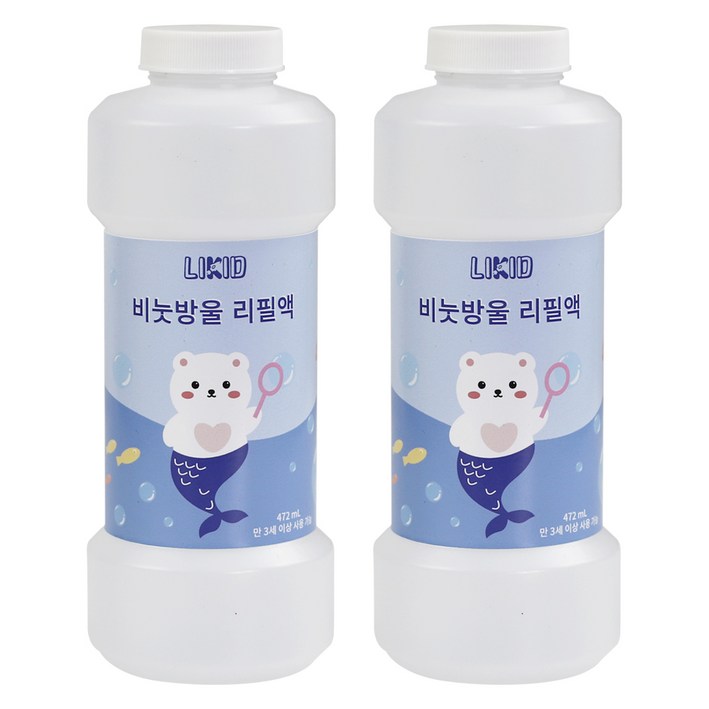라이키드 비눗방울 리필액 LIKBS03 472ml, 2개