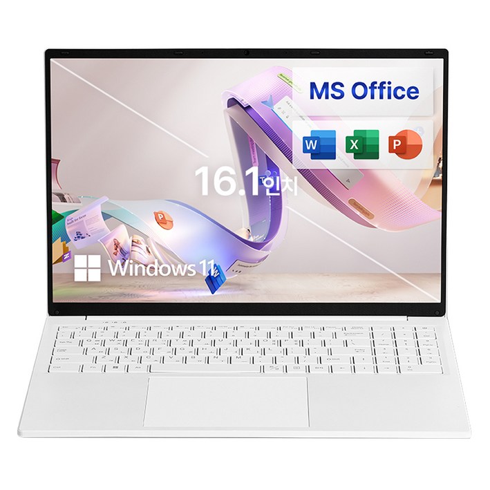 베이직스 2024 베이직북 16 N시리즈  마이크로소프트 패키지 세트, White, 256GB, 8GB, WIN11 Pro, BB1624FWOffice