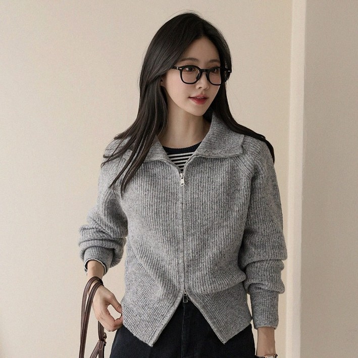 앤드스타일 여성용 웜소프트 9탄 투웨이 집업 니트 가디건 265006