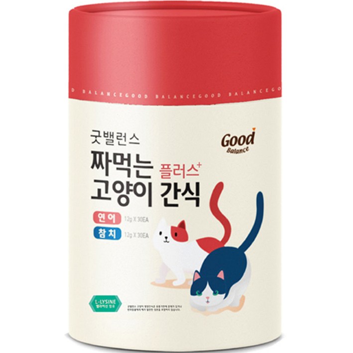 굿밸런스 짜먹는 고양이 간식 플러스, 참치 30p + 연어 30p, 1세트