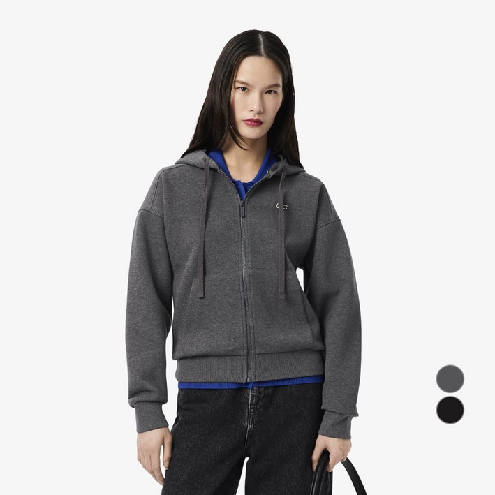 라코스테 여성용 더블페이스 피케 스웻 셔츠 후드집업 SF5272-55N