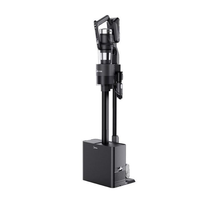 마이디어 자동 먼지비움 스테이션 무선청소기 + 추가 더스트백 MP08KRGY-DS, 블랙, MP08KRGY-DS