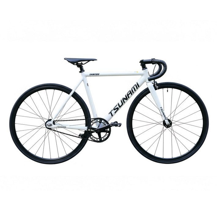쓰나미 픽시 SNM100 앞뒤브레이크 기본장착 중학생 입문용 완차 7.5kg 국내조립출고, 1개, 52cm, 화이트블랙