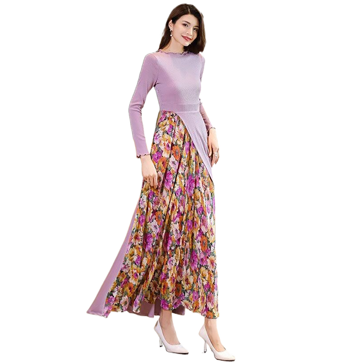 셀럽당 니트 원피스 가을 긴팔 슬림핏 모던한 스커트 롱스커트H02503