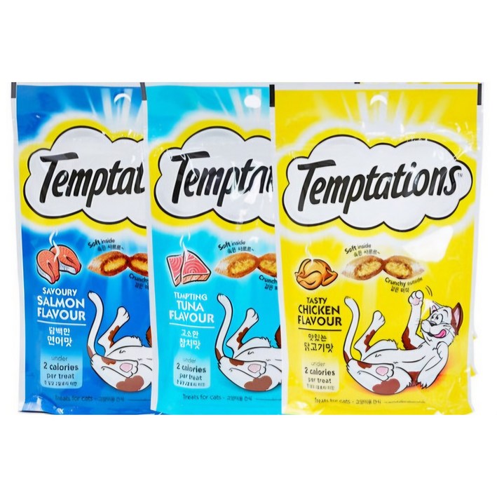 템테이션 3가지맛 참치.연어.닭고기 75g 1개씩 총3봉지