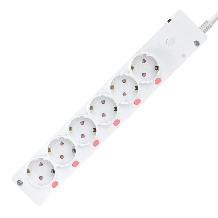 라맥스 IoT 개별제어 멀티탭 6구 16A 과부하차단 국산 콘센트 2M RPG561, 1개, 화이트, 2m