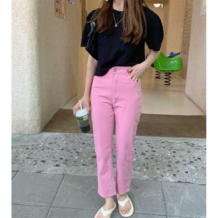 9부 핑크데님 여름바지 9부 핑크데님 여름바지