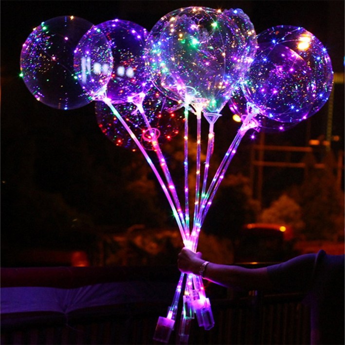 브로키 풍선 LED 투명풍선 케이스 야광 축제 파티용품 이벤트, LED 투명풍선세트(케이스) pvc풍선