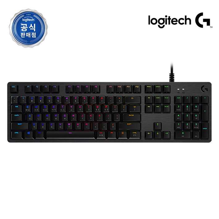 로지텍 기계식 게이밍 유선 일반형 키보드 Y-U0034, 블랙, G512 GX RED (적축), 적축
