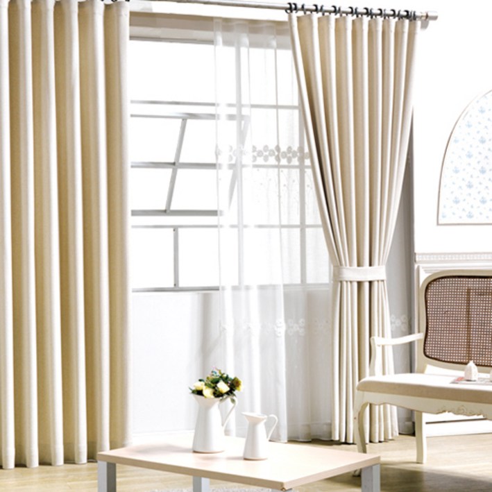 시우데코 맞춤 제작오로라 린넨 호텔식 암막 커튼 거실 작은창핀형세로 길이 조절