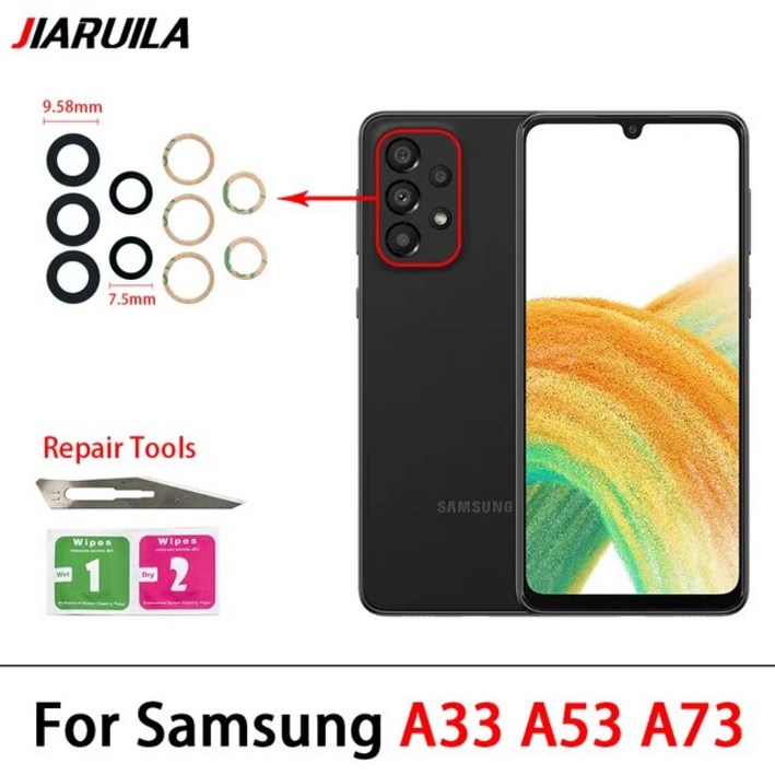 후면 카메라 유리 렌즈 접착제 교체 포함 삼성 호환 A04 A04S A23 A33 A53 A73 A42 A72 A13 4G A135F A32 5G 용 2 개