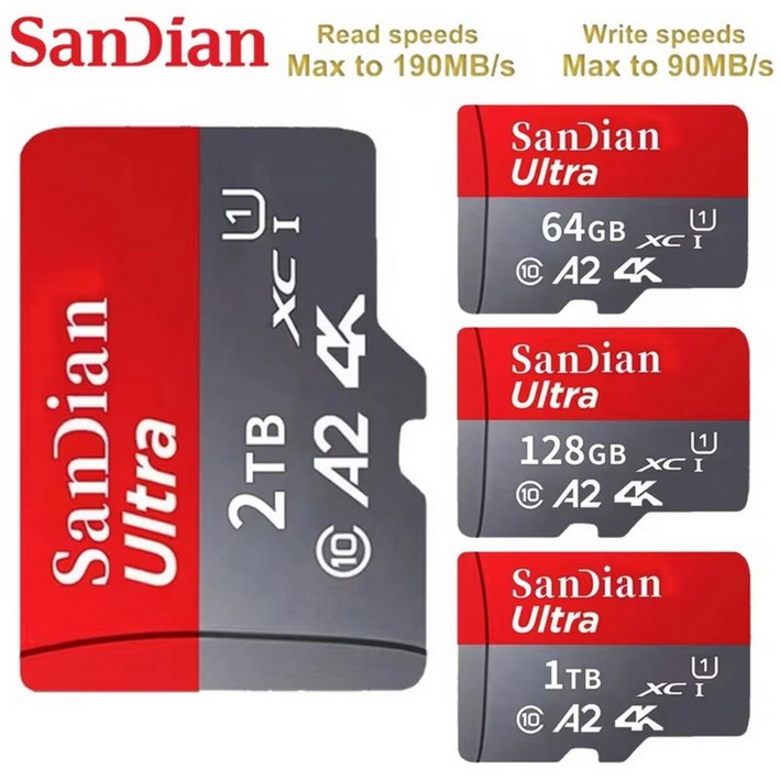 SanDian 마이크로 SD 메모리 카드 512GB 1TB, 1TB, 1개