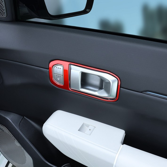 유투카 호환 EV4 악세사리 도어내캐치 커버 카본 몰딩 자동차 튜닝 용품, 레드, 도어캐치