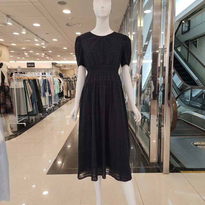 숲 SOUP 배가 편한 잔꽃무늬 쉬폰 롱 원피스 아이보리 OB4OPT3