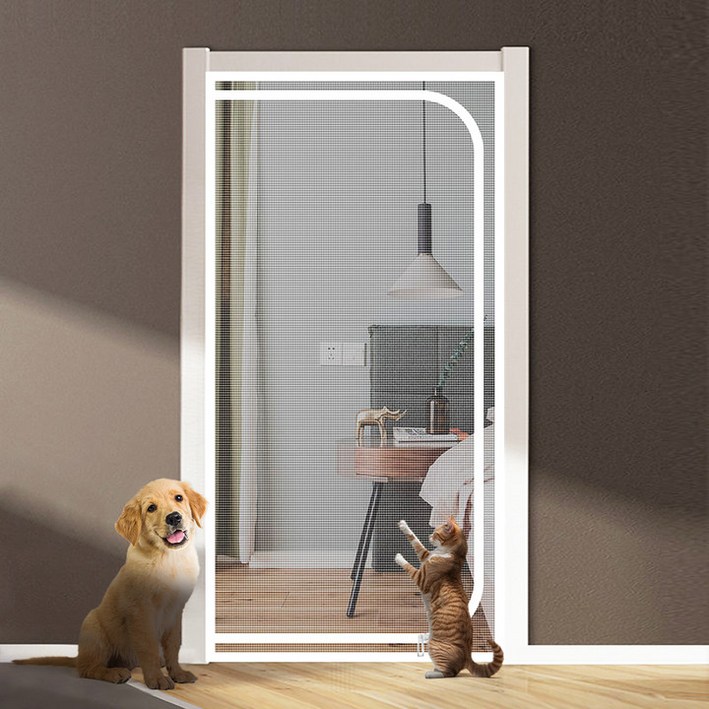 Sgirl 지퍼형 메쉬 반려동물 안전문, 1개