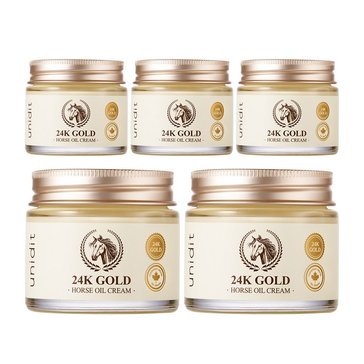 24K 골드 마유 크림 캐나다산 프리미엄 보습 영양 탄력 피부장벽케어, 5개, 70ml