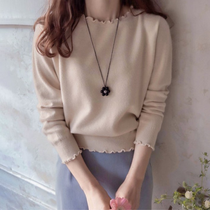 리린 MADE 오드리 세상 부드러운 촉감 물결넥 쫀쫀신축 니트 2color 2790076