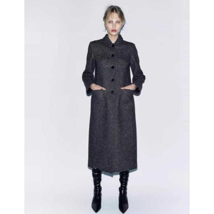 ZARA 여성코트 하이엔드 블렌드 롱 모직 자켓