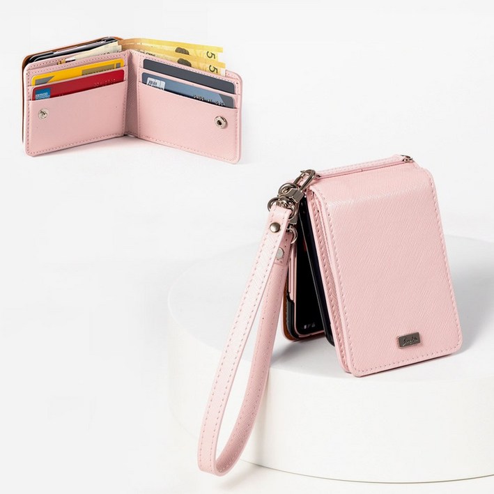 본아띠 메티스 천연소가죽 에나멜 펄 사피아노 지폐 카드 지갑 갤럭시 Z플립5 6 케이스