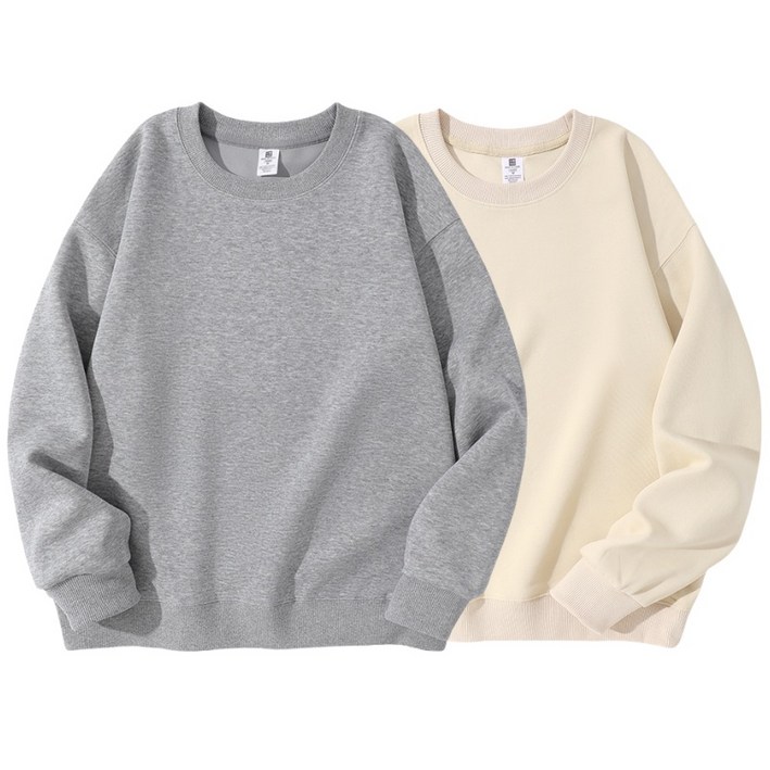 11 남자 맨투맨 긴팔티 데일리 오버핏 무지 면질 맨투맨 2장 세트 남녀공용 Sevenmoon