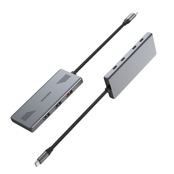아모란나 고성능 7in1 C타입 10Gbps USB 멀티허브 PD 100W 슬림형, 1개