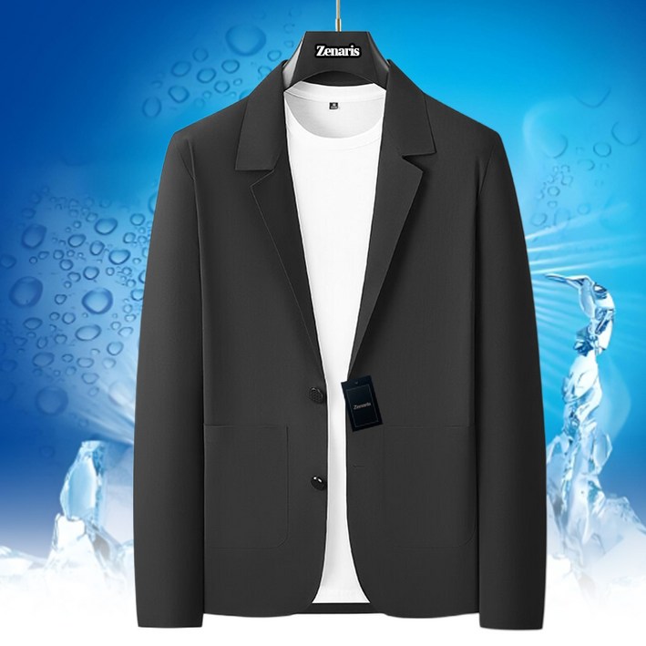 Zenaris 봄여름 남자 블레이져 정장자켓 아이스 냉감 얇은 카라넥 아우터 재킷