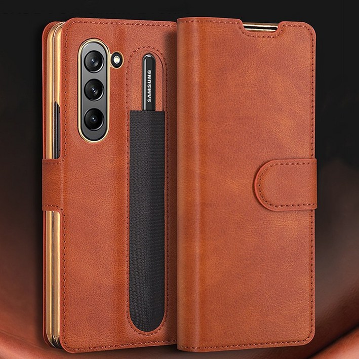 KDNC 갤럭시 Z폴드456 호환 마그네틱 케이스 카드 슬롯과 펜 슬롯이 있는