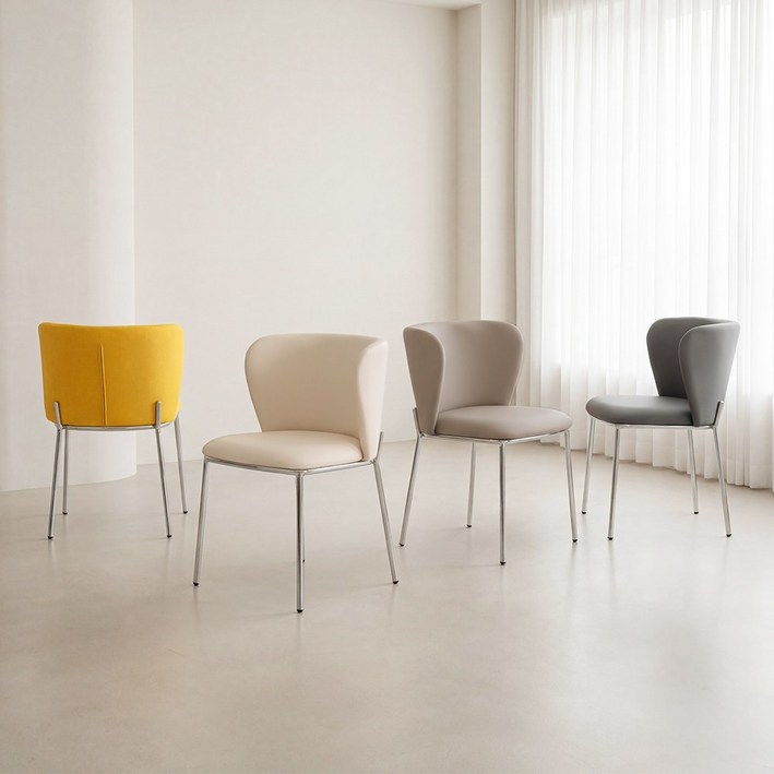 크로바 체어 안락 쿠션 카페 인테리어 주방 식탁 거실 커피숍 매장 업소 간이 등받이 의자, 다크그레이