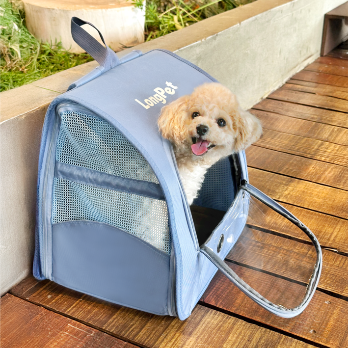 롱펫 강아지 고양이 소형 백팩 투명창 이동가방