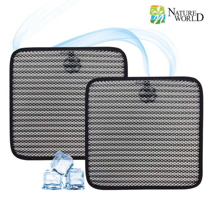 [1+1] 네이처월드 에어매쉬 자동차 통풍방석 차량 의자 쿨 방석 사계절 여름