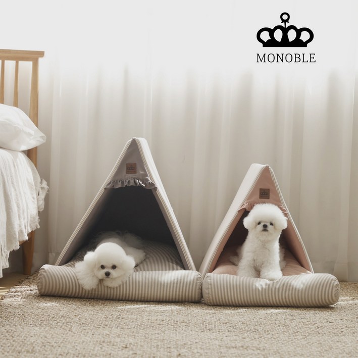 모노블 고퀄리티 프리미엄 코지 강아지하우스 강아지집 분리형 애견하우스, 1개, 인디핑크