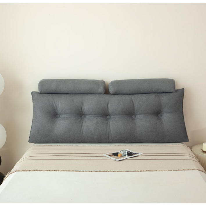 Jeernare 고급스러운 삼각 등받이쿠션 초대형 침대헤드쿠션 침대용 헤드쿠션 롱 허리쿠션, 그레이