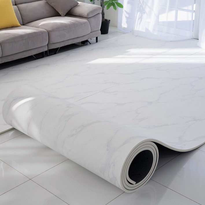 휴팡 디럭스 두께 21mm 고탄성 층간소음 방지 PVC 롤매트 유아 어린이 놀이방매트, 퓨어 마블