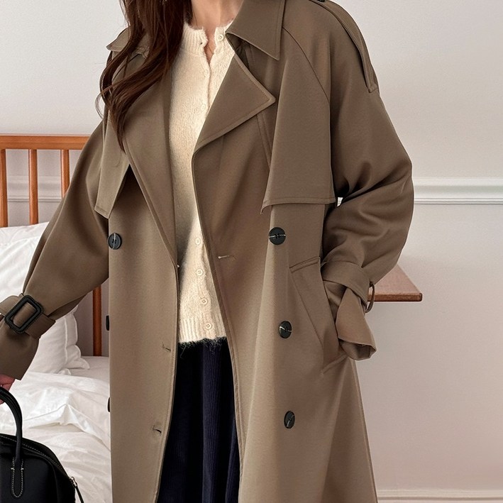 퀄리티인생핏보장 메이리앤 얇은 재질 아닌 고퀄리티 프리미엄 봄 가을 겨울 여성 트렌치 코트
