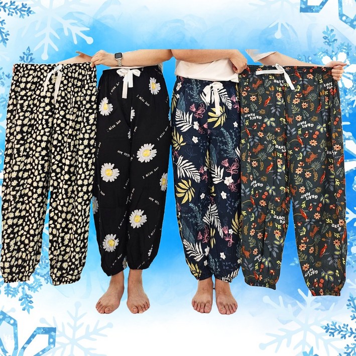 루쏘 보들보들 몸빼바지 꽃무늬 일바지