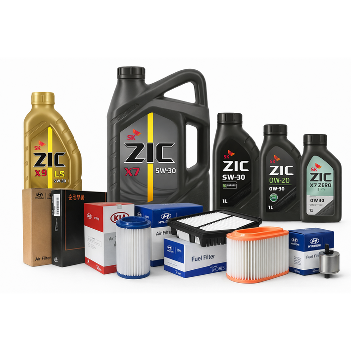 포터 II 04년형 21년 11월 이전 CRDI A2 2.5 디젤 8L 순정필터 지크오일 X7 ZERO LS 30, 1세트, 포터, 기아