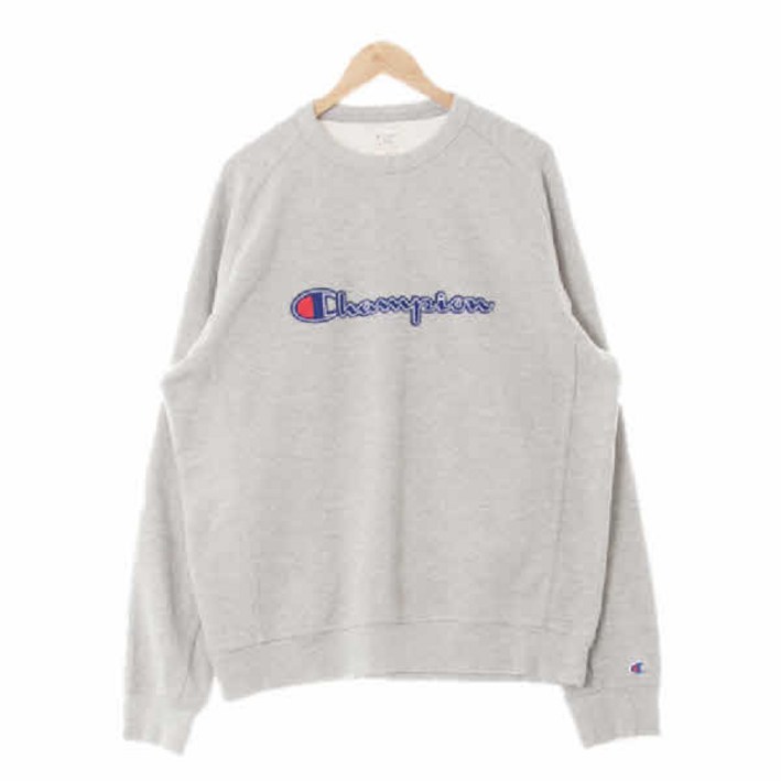 8646 챔피온멜란지그레이 면혼방 패치레터링레글런루즈맨투맨 XL