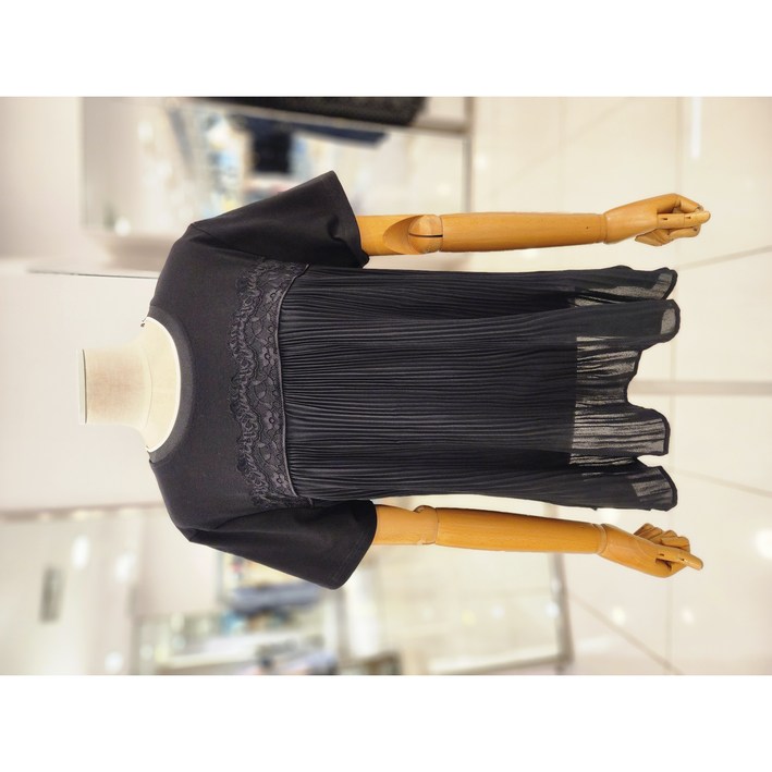 샤틴 레이스 플리츠 티셔츠 S252C505