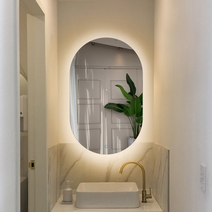 LED 타원형 거울 간접 조명거울 인테리어 욕실 화장대거울 방습기능 KS인증 600x800