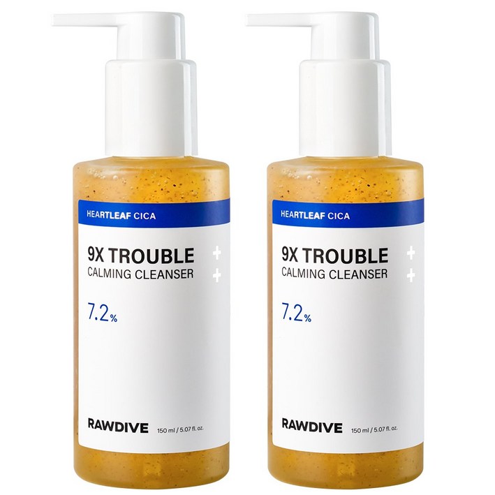 로다이브 어성초 시카 카밍 젤 클렌저 어성초 앰플 클렌징 모공 블랙헤드 좁쌀여드름 어성초 여드름 클렌저, 2개, 150ml