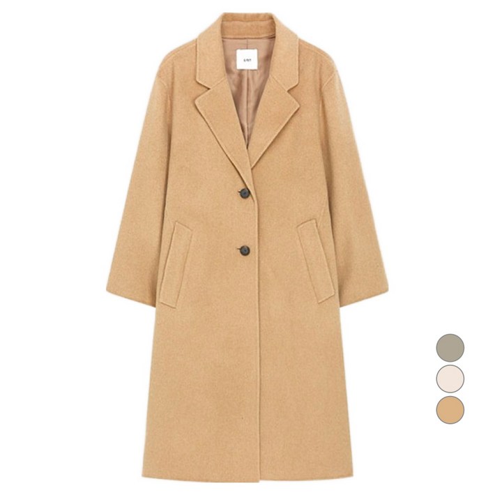 리스트 여성용 캐시미어 울 싱글 핸드메이드 코트 TWHCTO80010
