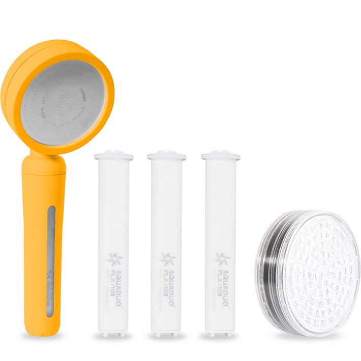 아쿠아듀오 블라썸 샤워기  PLA 필터 3p  2차 ACF헤드 필터 세트, 1개, 옐로우