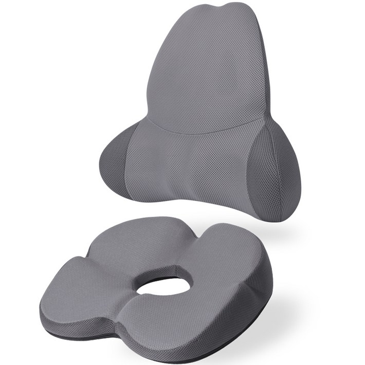 베네폼 바른자세 허리업 쿠션  힙업 방석 세트, 그레이