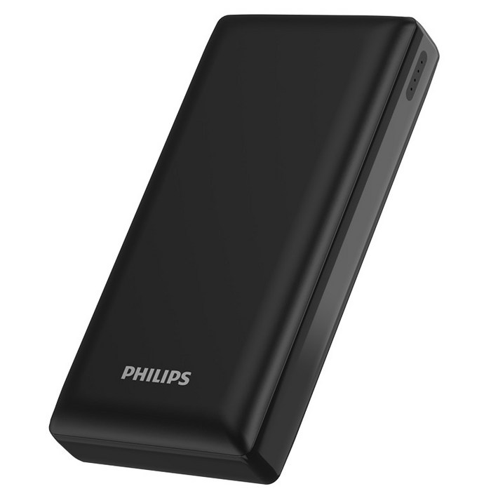 필립스 슬림 QC3.0 양방향 고속충전 대용량 PD20W 보조배터리 20000mAh 멀티단자, 블랙, DLP7721C