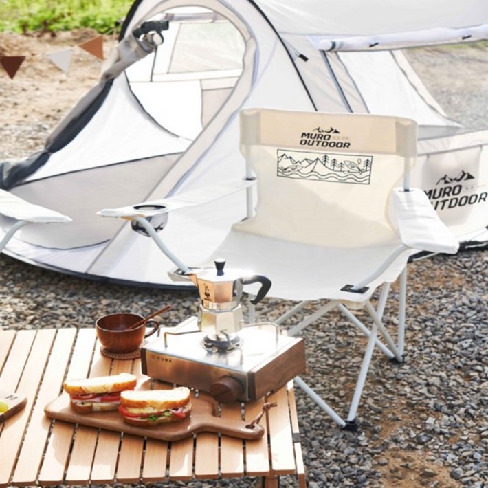 무로 아웃도어 릴렉스 와이드 휴대용 접이식 폴딩 방수 낚시 캠핑 체어  전용파우치